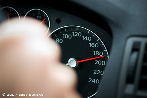 speedometer of car while driving at high speed on autobahn, Germany. Cody Duncan Photography