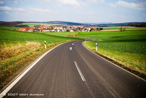 Rural road to small town, Germany. Cody Duncan Photography