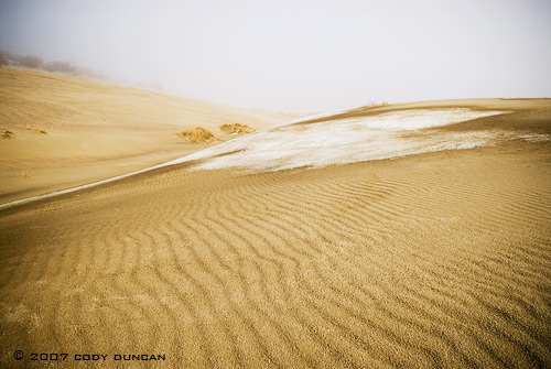 © cody duncan photography.  frozen sand dune on Curonian Spit, lithuania
