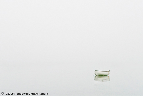 © Cody Duncan Photography.  Reflection of boat in dense fog, Stromness, Orkney, Scotland