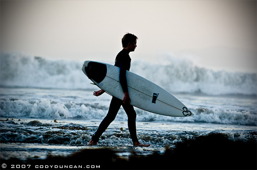 surfer at ledbetter beach