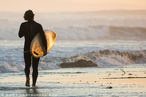 surfer at ledbetter beach