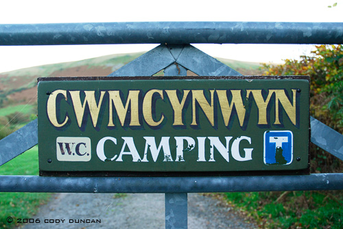 © Cody Duncan photography.  camping sign in Welsh language