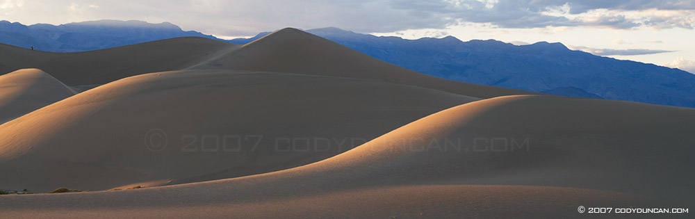 Death Valley stock photography: Panoramic of Sand dune, Stovepipe wells.  © Cody Duncan Photography