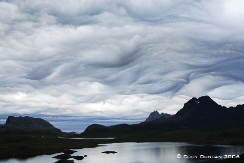 Dramatic storm clouds over Lofoten Islands, Norway. © Cody Duncan Photography
