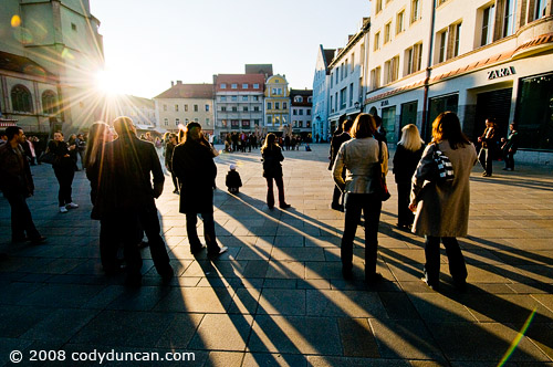 German travel photography: crowd of people watching street performers, Regensburg, Germany. © Cody Duncan Photography