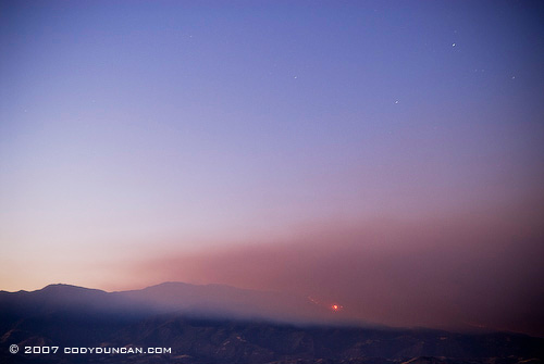 Cody Duncan Stock Photography: Smoke rising over Santa Ynez valley from Zaca fire, 2007 . © Cody Duncan photography