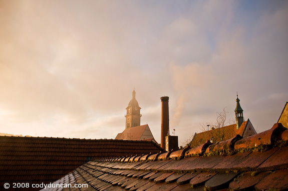 Cody Duncan travel photography: rooftop view at sunrise in Auerbach, Germany. © 2008 Cody Duncan Photography