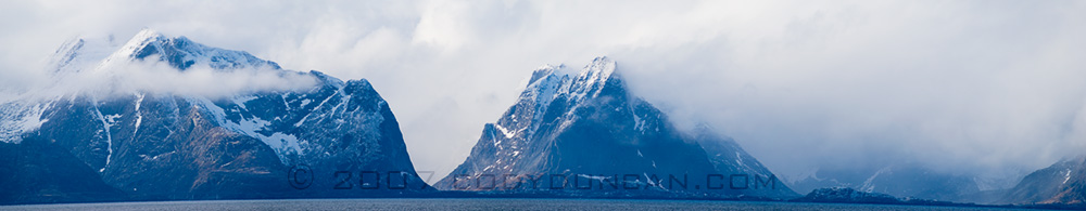 Norway Stock Photo: Panoramic photograph of Lofoten Islands in Storm.  © Cody Duncan Photography