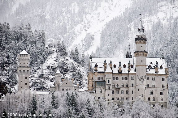 Cody Duncan Stock Photography: Neuschwanstein castle with winter snow, Fuessen, Bavaria, Germany. © Cody Duncan Photography