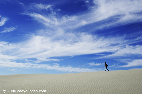 Stock travel Photo: walking among the sand dunes of Farewell Spit, New Zealand. © Cody Duncan photography