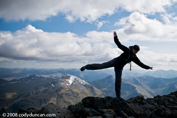 Travel stock photography: Ben Nevis summit pose, Scotland. Cody Duncan photography