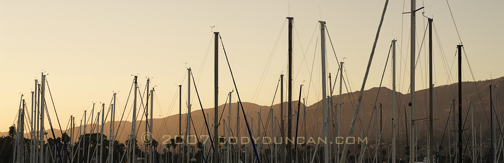 Cody Duncan Stock Photo: Panoramic Photograph of Santa Barbara Harbor, California.  © Cody Duncan Photography