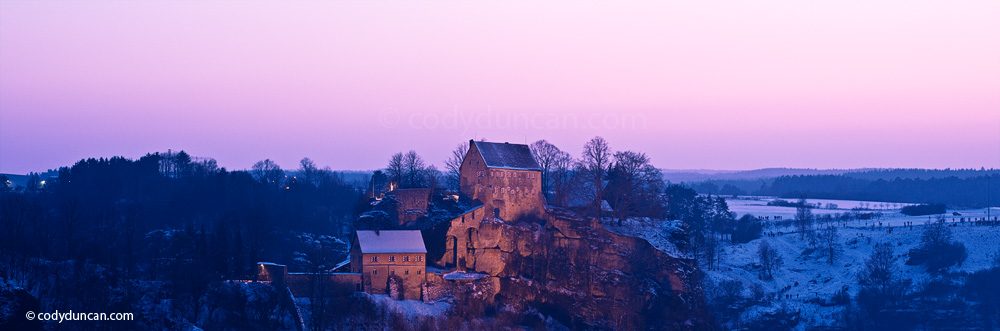 Germany travel stock image: Panoramic photo of Burg Pottenstein, Franconia, Bavaria, Germany. Cody Duncan Photography