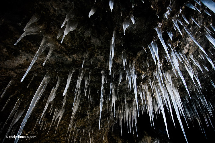 German landscape stock photo: Icicles in limestone cave, Franconian Switzerland, Bavaria, Germany