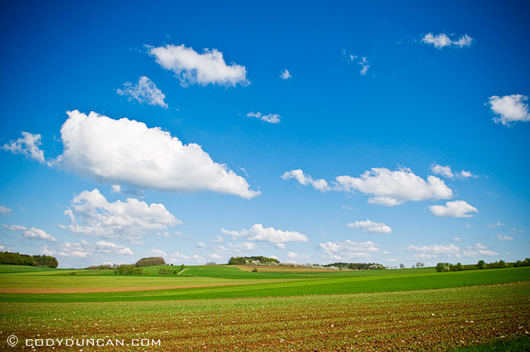 Germany travel stock photography:  farm field in spring, Franconia, Bavaria, Germany