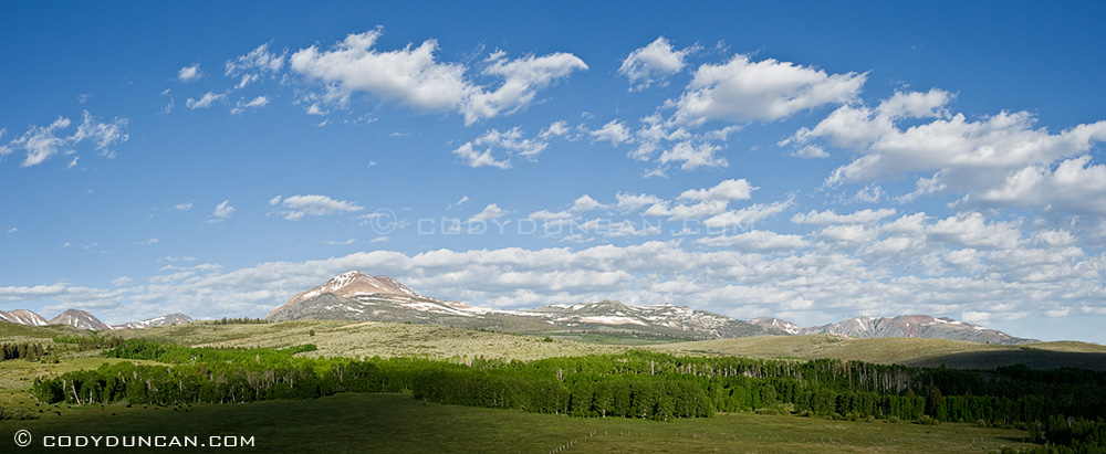 Panoramic landscape photography: Conway summit, Sierra Nevada mountains, California