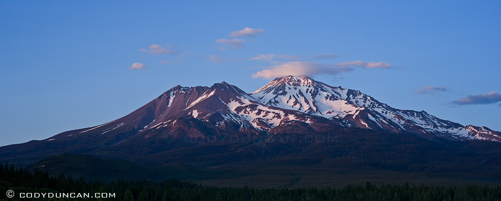 Panoramic landscape photography Nikon d700 85mm tilt-shift lens - Mount Shasta, California