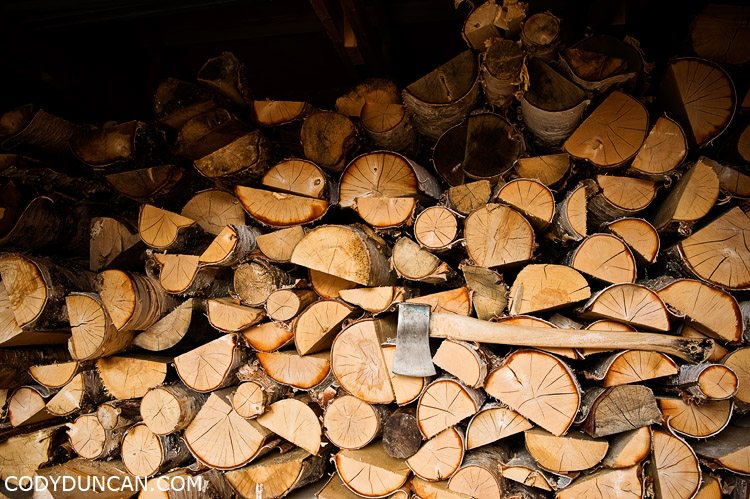 Kungsleden sweden travel photography: firewood and axe