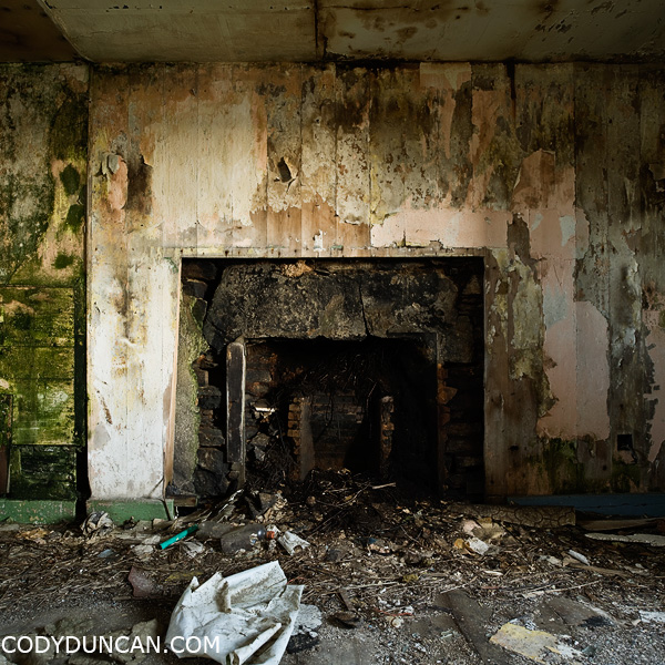 living room of abandoned house, South Ronaldsay, Orkney, Scotland