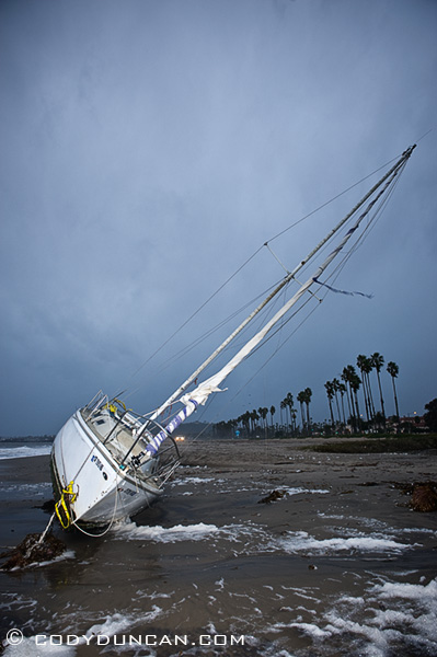 Winter storm 2009, East Beach Shipwreck, Santa Barbara California