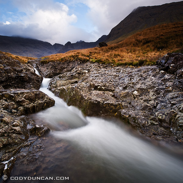 Waterfall at Fairy Pools, Coire na Creiche, Isle of Skye, Scotland