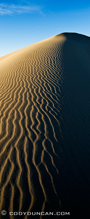 Panoramic landscape photo - Mesquite flat sand dunes, Death Valley, California