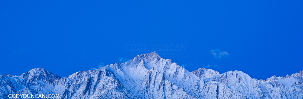 Lone Pine peak and Sierra Nevada mountains panoramic image
