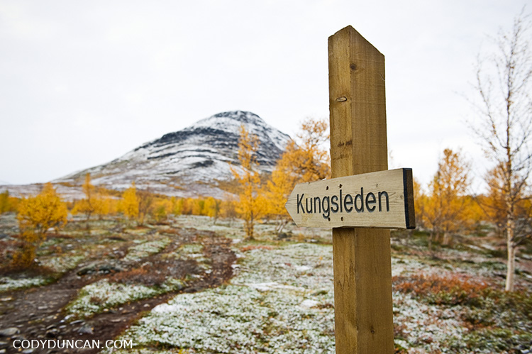 sign kungsleden trail sweden