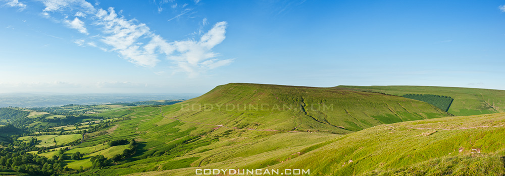 Hay Bluff panoramic stock photo, Black mountains, Wales