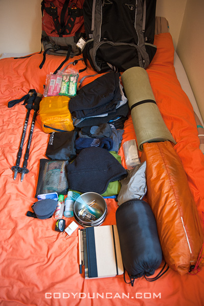 Backpacking packlist for Norway