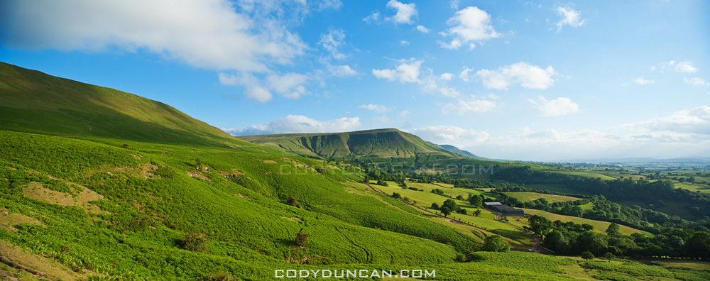Twmpa and welsh countryside, Brecon Beacons national park, Wales