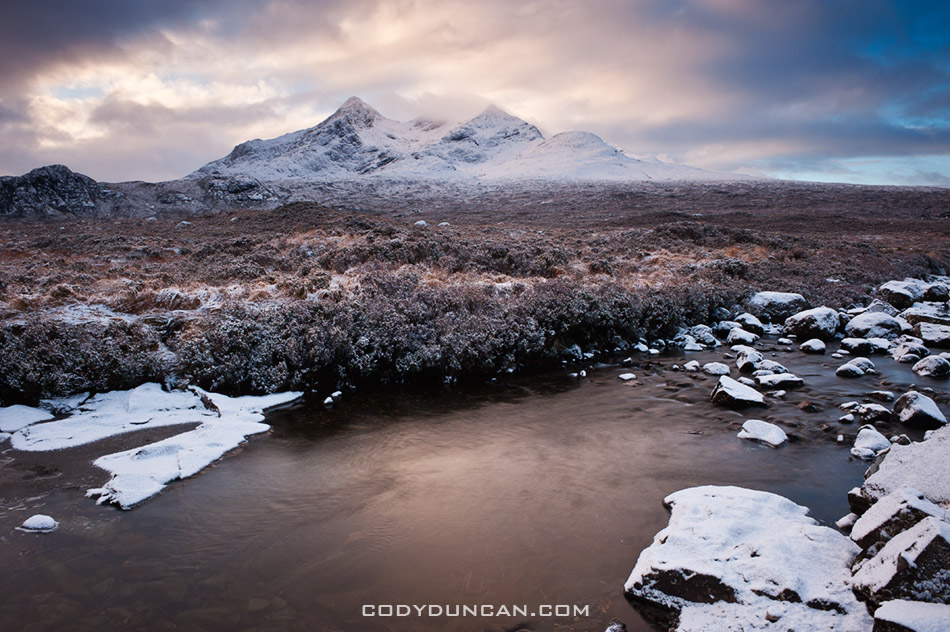 Clearning winter storm over Black Cuillins, Isle of Skye, Scotland