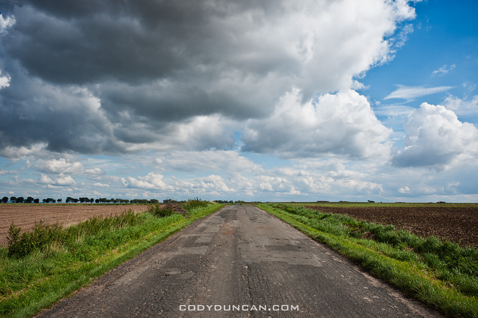 Rural road in poor condition, Smicz, Opole, Southern Poland
