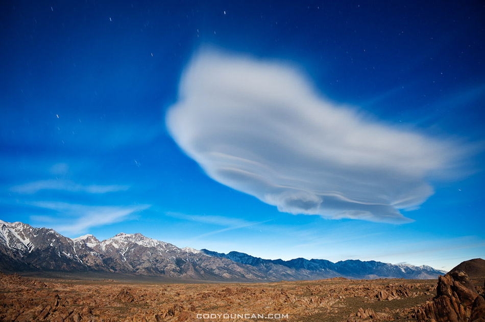 lenticular cloud sierra nevada mountains california