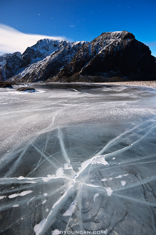 Frozen Lake Eggum Lofoten Islands Norway