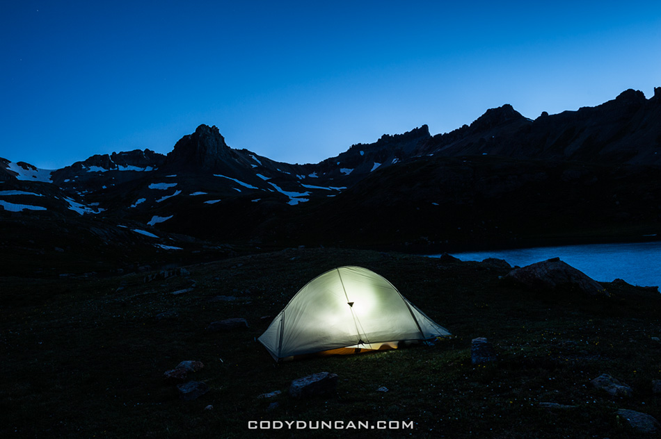 Camping at Ice Lake Basin, San Juan Mountains, Colorado