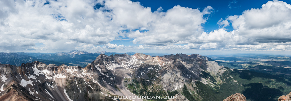 Panoramic view from summit of mt. Sneffels, Colorado